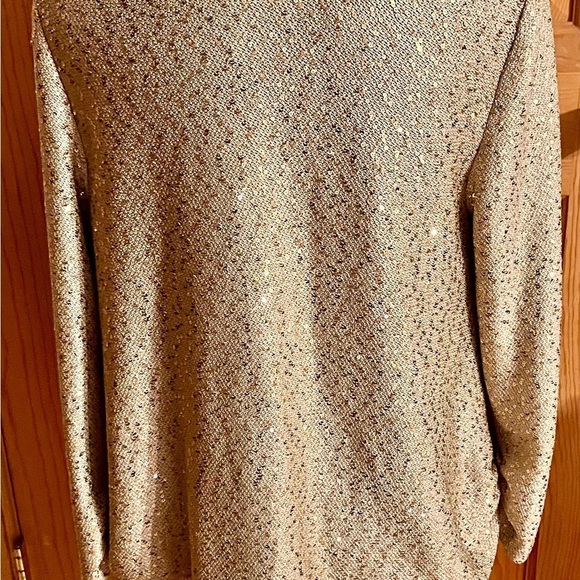 St John Gold Textured Blazer Size Small Modest Church Glam Gift Old Money Preppy - Picture 5 of 16